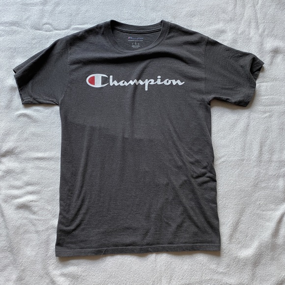 Champion Gray Tee Cotton Small - Picture 6 of 8